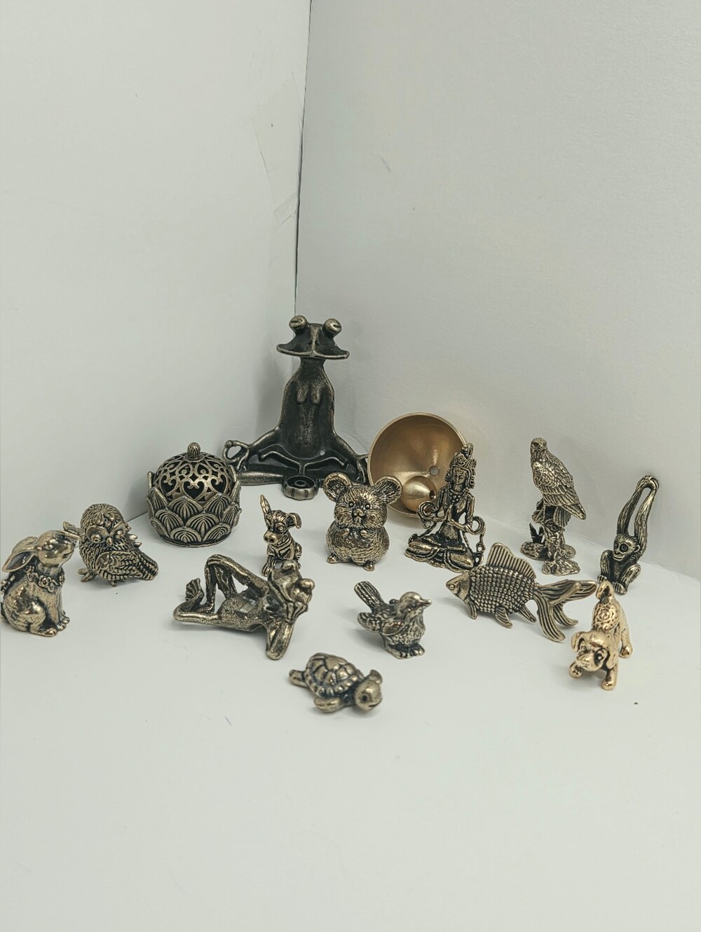 Miniature Metal Animal & Incense Holder Lot with Free Mystery Bag